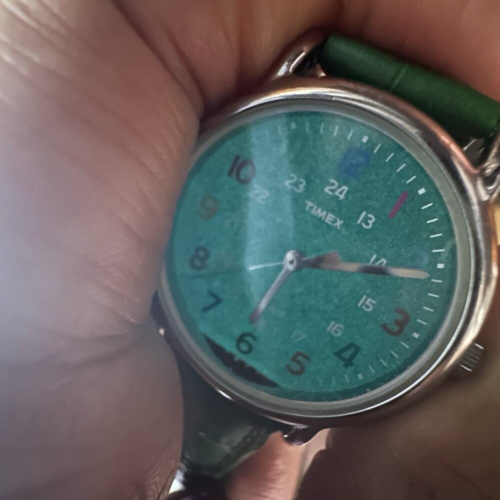 Timex Watch Women Silver Tone Black Dial Multicolored Numberals New Battery - Picture 4 of 12